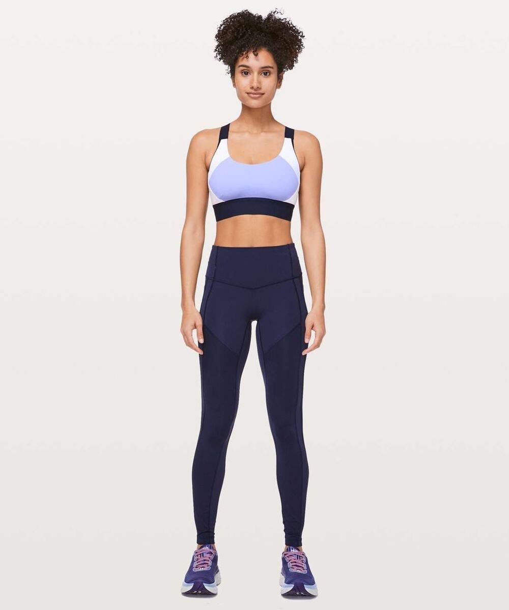 Lululemon Another Rep Strappy Sports Bra Purple Black Size 8